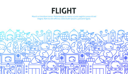 Fototapeta na wymiar Flight Outline Concept. Vector Illustration of Outline Design.