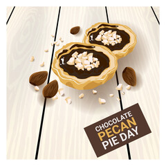 chocolate pecan pie day vector image