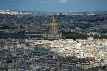 Fototapeta na wymiar Aerial view of Paris skyline