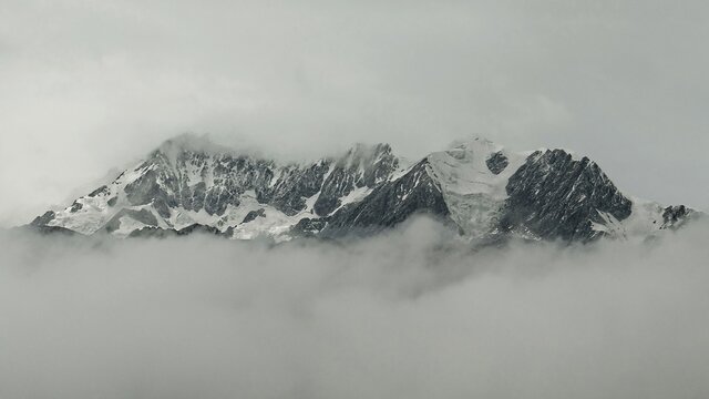 Mountain in clouds