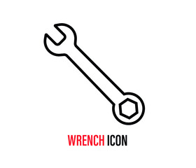 Wrench icon. isolated on background. Vector illustration. 