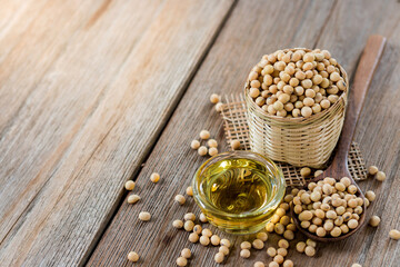Fototapeta na wymiar Soybean seeds for health,copy space.