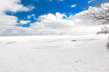 landscape with snow - 451615471