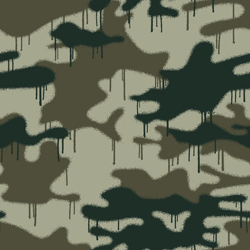 Spray painted camouflage wallpaper abstract vector seamless pattern