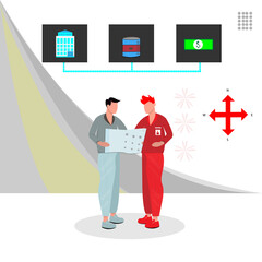 building construction plans vector illustration design