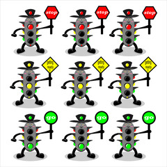 cute traffic light vector design