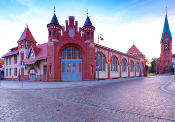 Bydgoszcz. Catholic Church of Saint Andrew Bobola's at dawn.