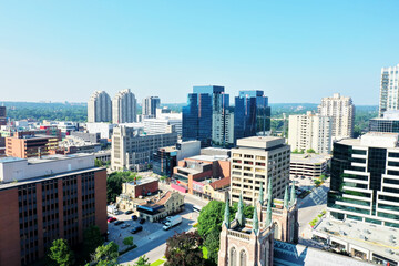 Fototapeta na wymiar Aerial of the London, Ontario, Canada city center