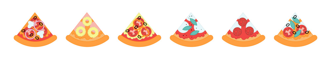 different pieces pizza