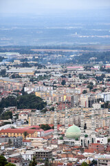 Fototapeta na wymiar Aerial view of mosque in Blida city from Chrea National Park, Algeria.