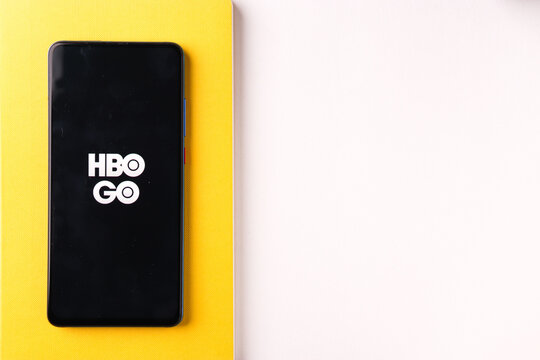 Assam, india - January 31, 2021 : HBO Go logo on phone screen stock image.