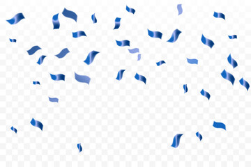 Many Falling Blue Tiny Confetti for  Celebration Event and Party Background. Vector