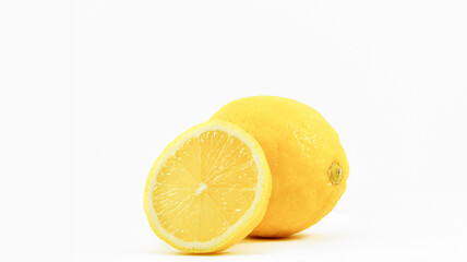 lemon slice isolated on a white background with clipping path.