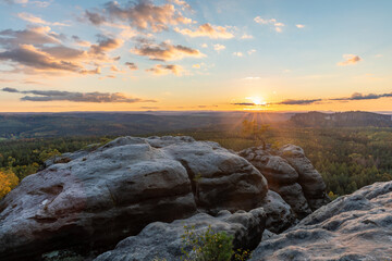sunset over the mountains
