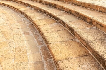 Brown granite stairs inside a modern luxury hotel