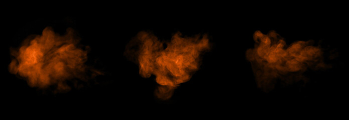 brown steam smoke spray isolated black background