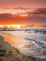 Sonnenuntergang an der Ostsee, Ostseebad Kühlungsborn, Mecklenburg-Vorpommern, Deutschlan