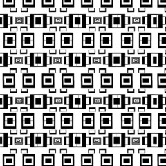 Fabric pattern, square shape, black and white. Consecutive pattern.