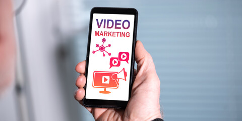 Video marketing concept on a smartphone