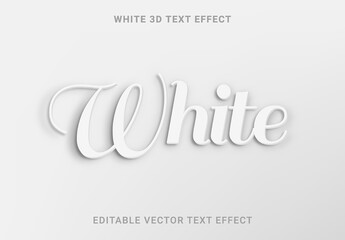 White 3D Editable Text Effect