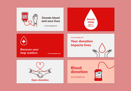 Editable Social Media Banner Layout for Blood Donation Campaign