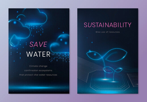 Technology Poster Layout Set