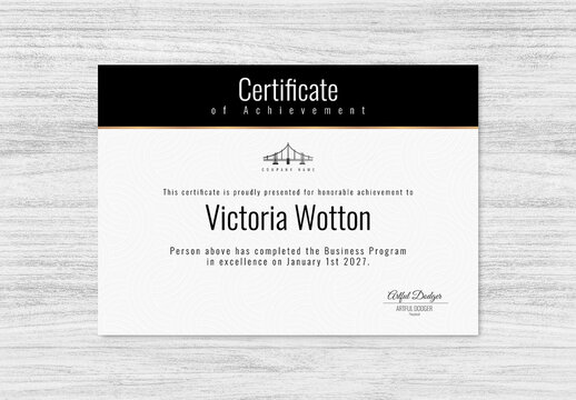 Professional Award Certificate Layout in Classy Design