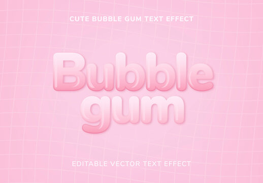 Cute Bubble Gum Editable Text Effect
