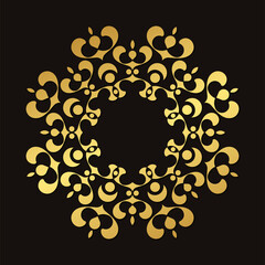 Luxury Gold round floral frame design
