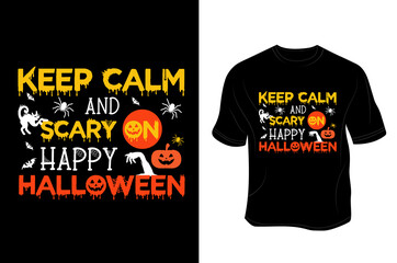 Happy Halloween - Unisex T shirt, Design vector, Greeting card, Poster, Mug Design. 
