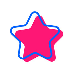 Minimalist Star Icon - Amazing vector icon of a star shape with a line art suitable for game, animation, apps, icon, sign, sticker, children book, decoration, and illustration in general - Vector Icon
