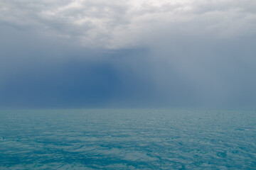 A large rain storm brews in the open waters between Key west and the Dry tortugas seventy miles out...