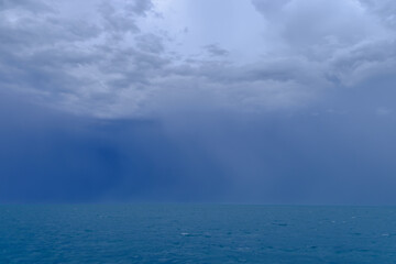 A large rain storm brews in the open waters between Key west and the Dry tortugas seventy miles out...