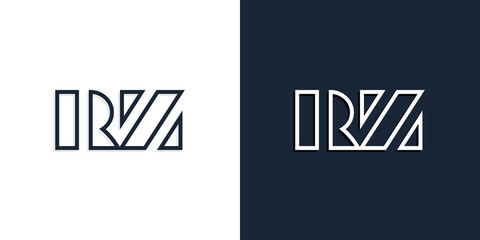 Abstract line art initial letters RZ logo.