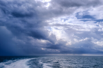 A large rain storm brews in the open waters between Key west and the Dry tortugas seventy miles out...