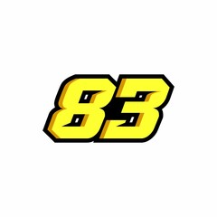 Design number 83 racing logo on white background