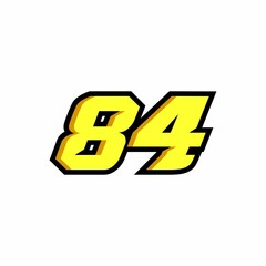 Design number 84 racing logo on white background