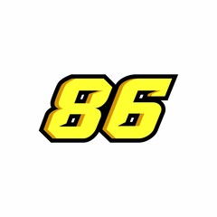 Design number 86 racing logo on white background