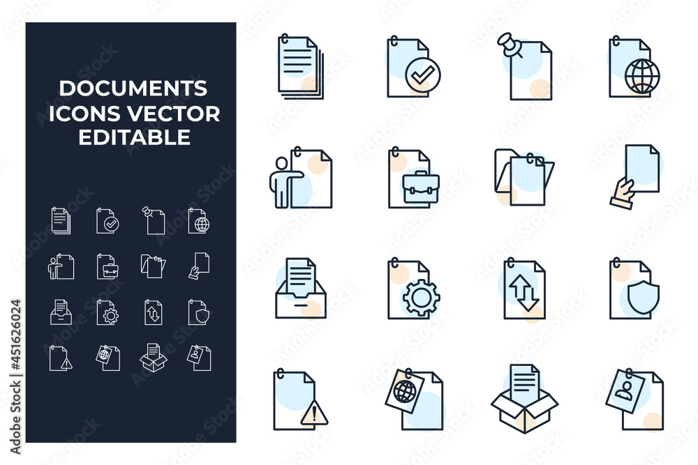 Poster set of documents elements symbol template for graphic and web design collection logo vector illustra