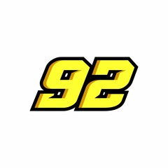 Design number 92 racing logo on white background