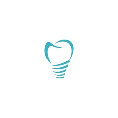 Dental implant Template vector illustration icon logo design