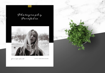 Photo Portfolio Template with Gold Accent