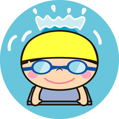 泳ぐ子供