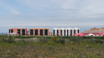 Fototapeta na wymiar Contemporary architecture. Urban landscape. Block of flats. (Ust-Kamenogorsk, kz).