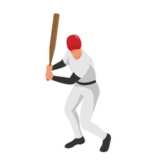 Baseball Player Isometric Composition