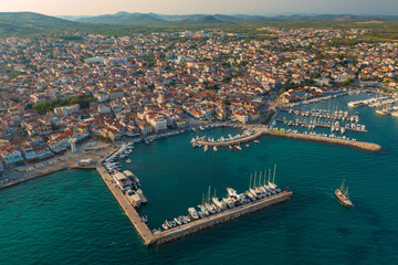 Aerial view of Vodice town in Croatia