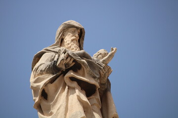 St Joseph statue on the ballustrade of Cathedral of Assumption of Virgin Mary, Dubrovnik