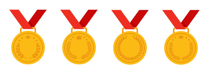 Gold medals. Vector icon image