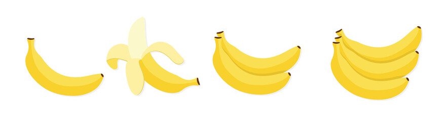 Bunch of bananas vector icon on white background - obrazy, fototapety, plakaty