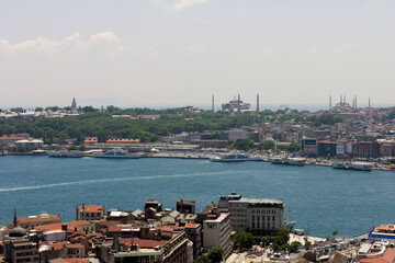 Naklejka na ściany i meble The view of the city Istanbul from the Galata tower